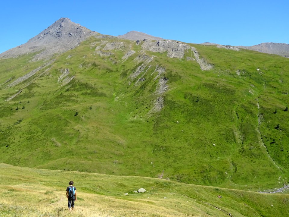 Descente dans les Coutiers, sous le Pic du Lombard 