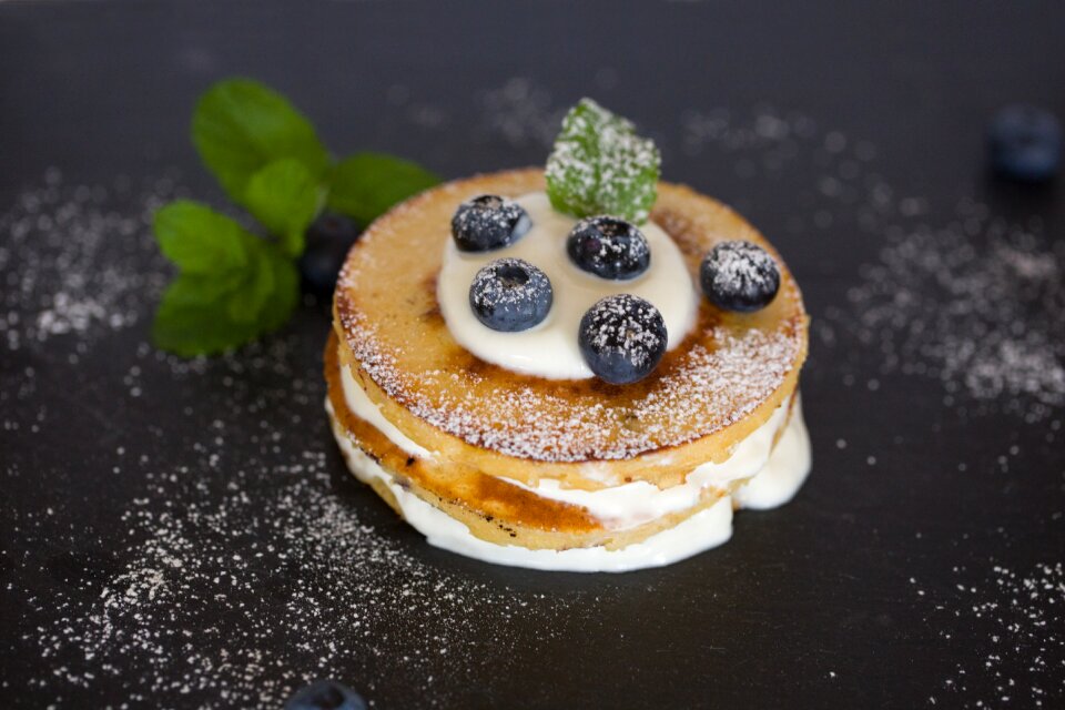 Blueberries cream food