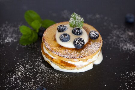 Blueberries cream food
