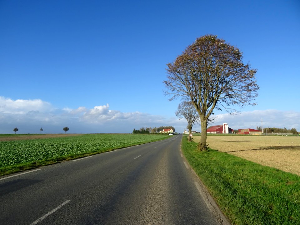 Petite route, qui file plein nord vers Arras, Pas-de-Calai… 