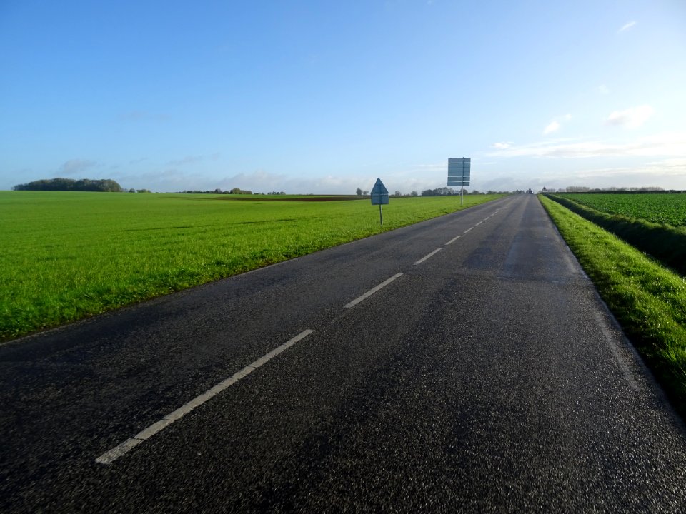 Ligne droite entre Buchy et Bosc-Bordel, Seine-Maritime 