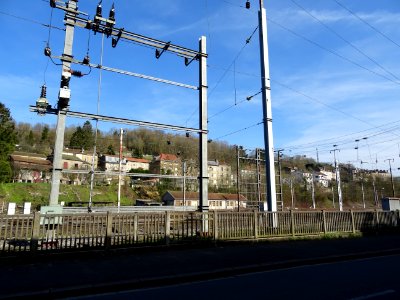 Voies SNCF électrifiées, Longuyon, Meurthe-et-Moselle 