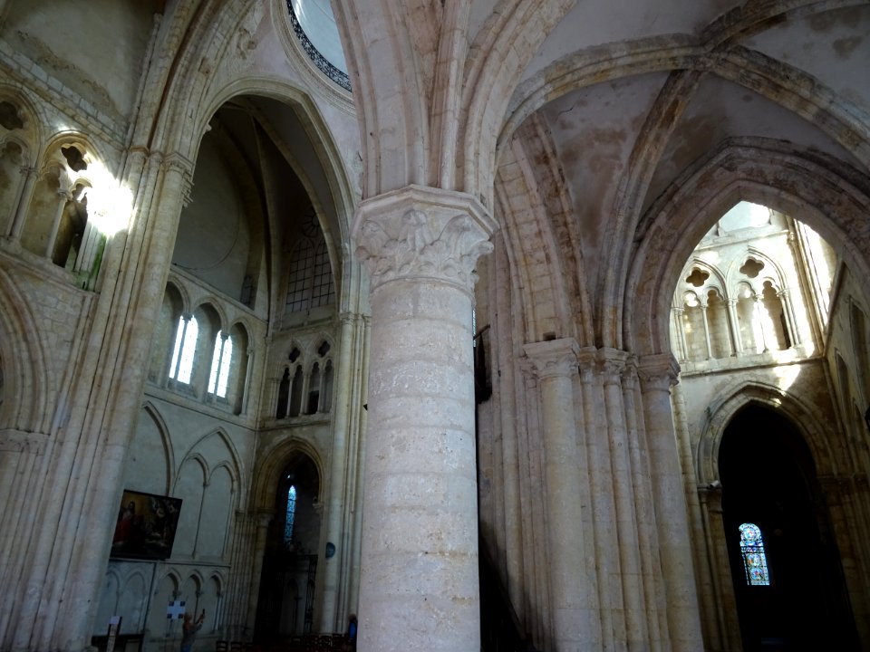Colonnes et voûtes, collégiale Saint-Quiriace, Provins, Se… 