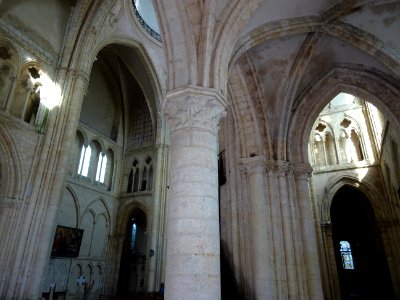 Colonnes et voûtes, collégiale Saint-Quiriace, Provins, Se… 