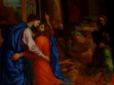 Détail d'un tableau, église Saint-Ayoul, Provins, Seine-et… 