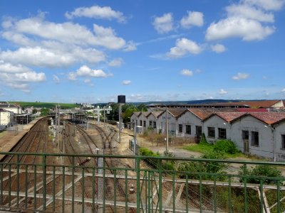 Au-dessus des rails de la gare d'Epernay, Marne 