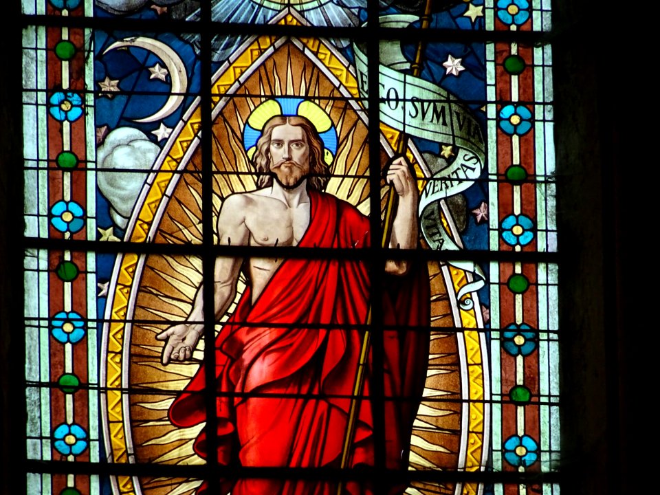 Vitrail, collégiale Saint-Quiriace, Provins, Seine-et-Marn… 