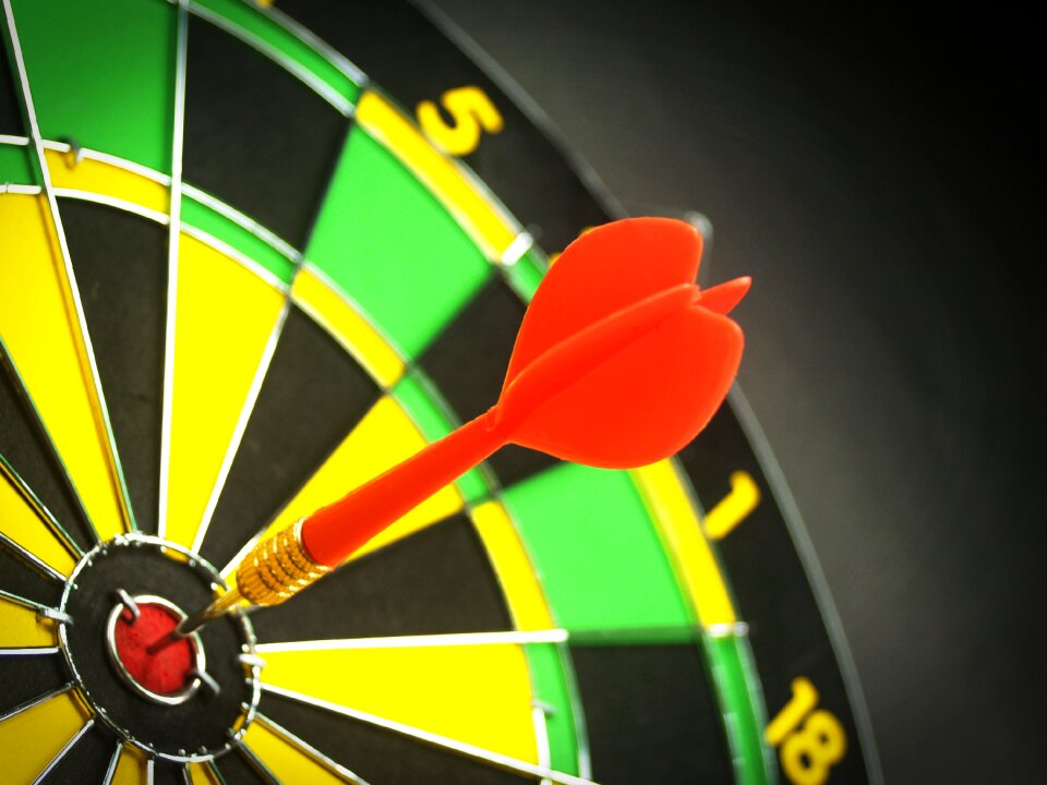 Dartboard aim focus
