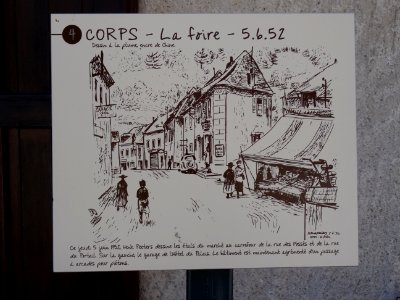 Panonceau dans les rues, Corps, Isère 