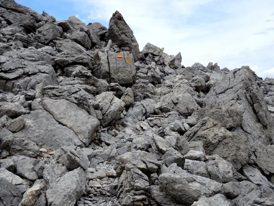 Le sentier pour monter vers le Pic d'Escreins ... passage … 