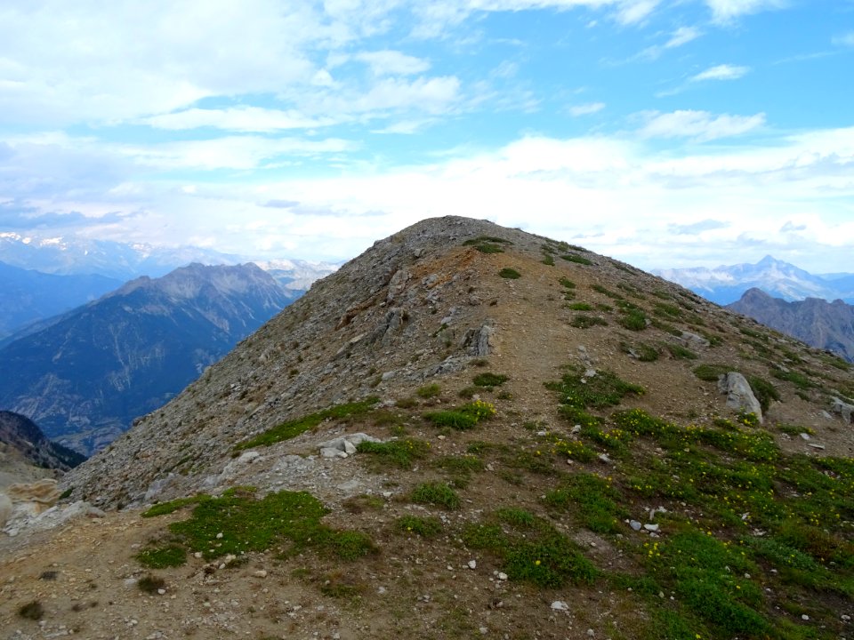 Arrivée au col situé sous le Pic d'Escreins 