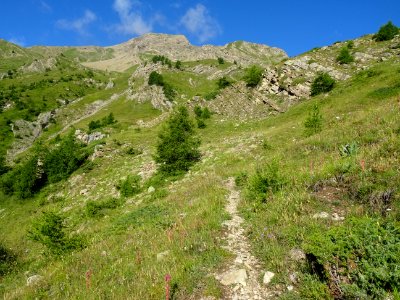 Sur le sentier qui monte au Col des Tourettes 