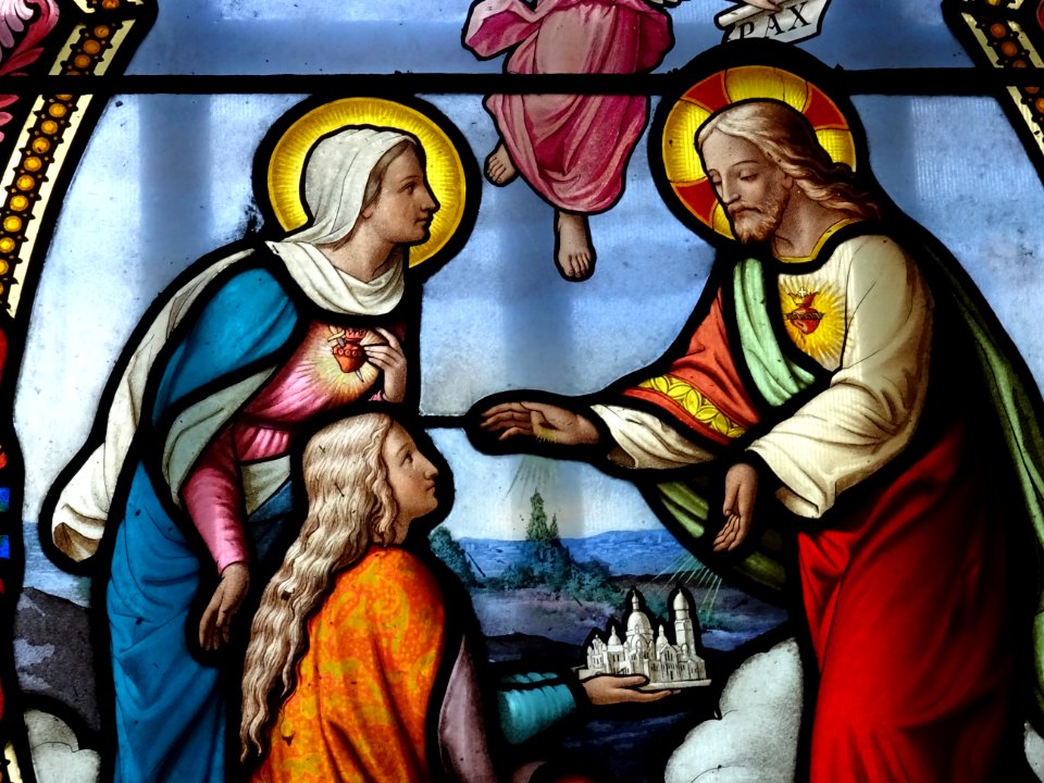 Vitrail, basilique Notre Dame de La Salette, sanctuaire No… 