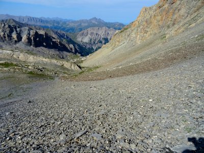 Dans la montée au Col de Colette Verte, regard arrière ver… 