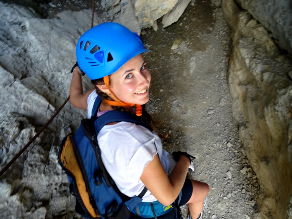 Début du passage dans la fissure 