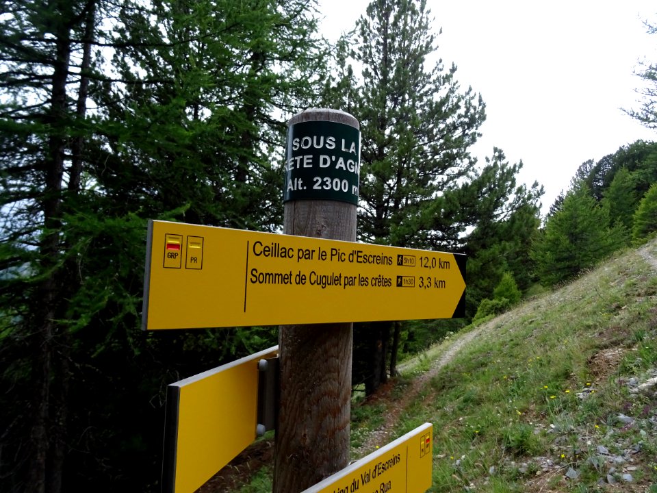 Poteau Sous la crête d'Agnès 2300 m 