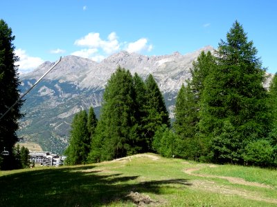 Retour par les pistes de ski, bien en herbes à cette époqu… 