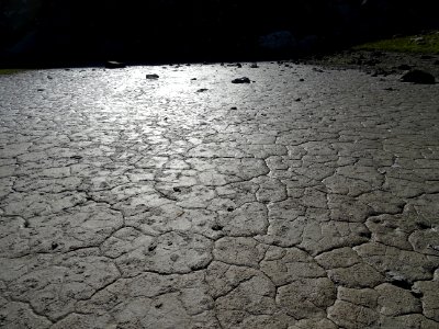 Petite mare asséchée dans le Vallon Claus 