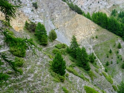 Le sentier sous la crête d'Agnès 2300 m pour descendre ver… 