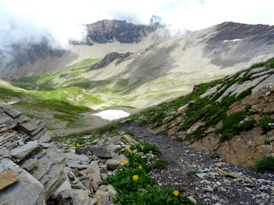 Début de la descente du col de la Règue 