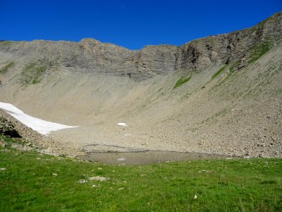 Lac de la Dent sous la crête du Mourre Froid 