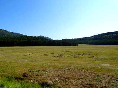 Plaine avant d'arriver à la Réserve animalière des Monts d… 