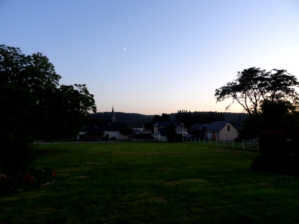 Lever de lune, Corneville-sur-Risle, Eure 