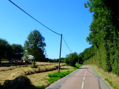 Travaux des champs, entre Authou et Livet-sur-Authou, Eure… 