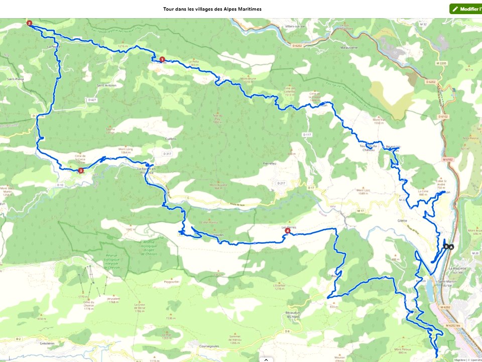 Itinéraire St-M-du-Var, Bonson, Col de Rostan, Collet des … 