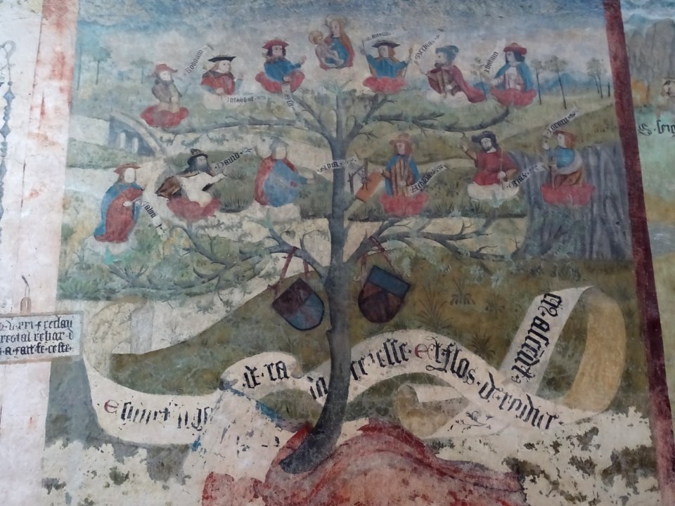 Fresque, abbaye de Saint-Seine, Saint-Seine-l'Abbaye, Côte… 