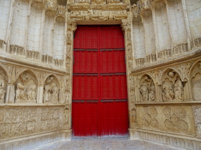 Porte, cathédrale Saint-Etienne, Auxerre, Yonne 