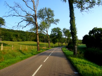 Longue montée à la sortie d'Auberive, Haute-Marne 