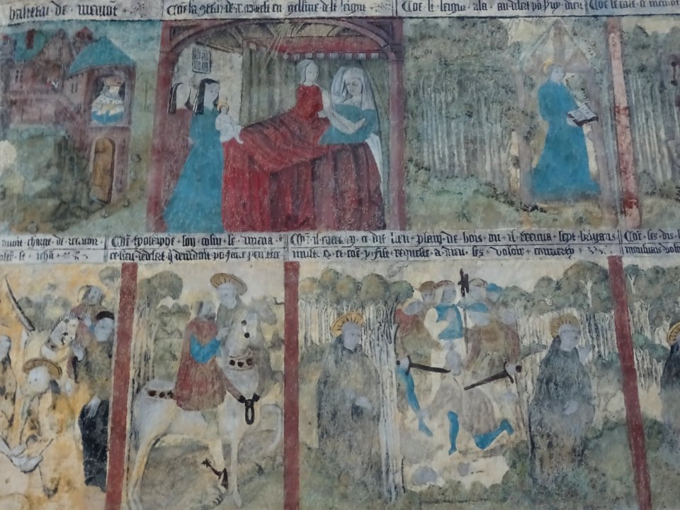 Fresque, abbaye de Saint-Seine, Saint-Seine-l'Abbaye, Côte… 