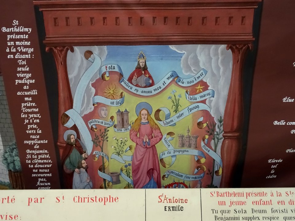 Fresque, abbaye de Saint-Seine, Saint-Seine-l'Abbaye, Côte… 