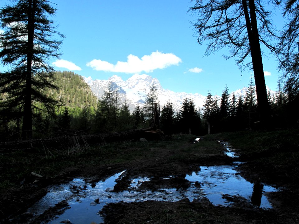 Le Pic Sans Nom et le Mont Pelvoux au printemps 