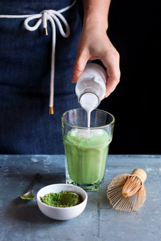 Matcha drink milk photo