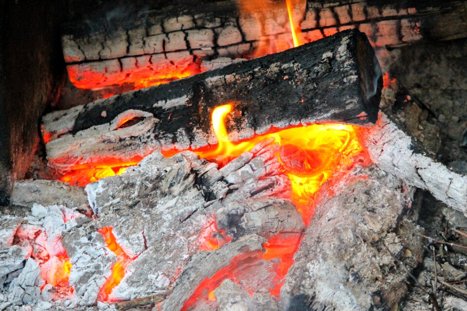 Hot red fireplace
