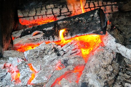 Hot red fireplace photo