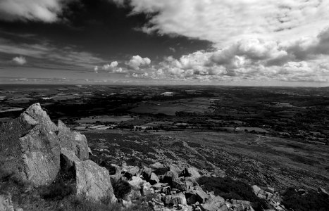 33 pembrokeshire Carningli View bw photo