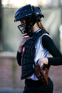 Catcher's mask glove game photo