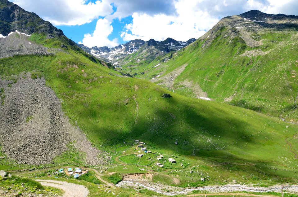 Mountain clouds peace photo