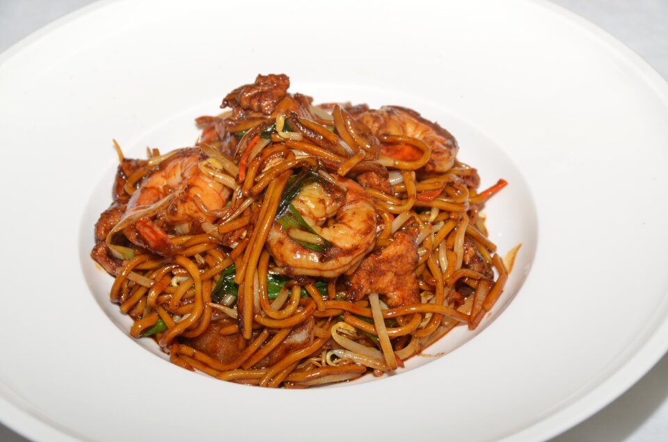 Plate restaurant prawns