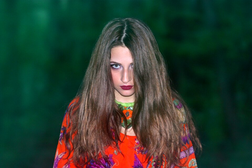 In the evening orange blue eyes