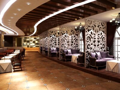 Retro indoor restaurant design