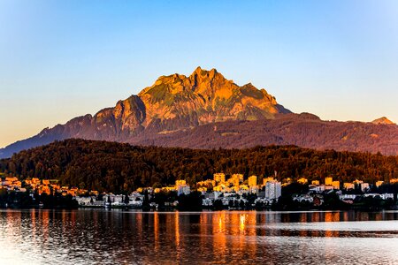 Mountain scenery city view