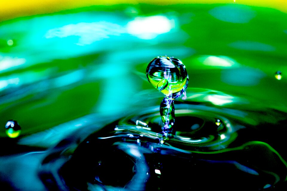 High speed drops of water abstract