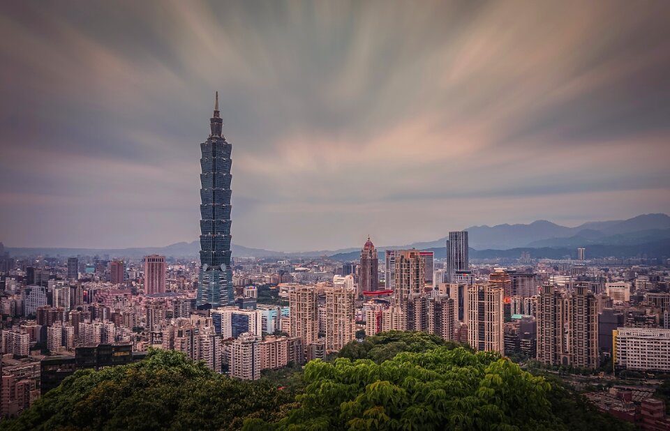Taipei101 skyscraper long exposure