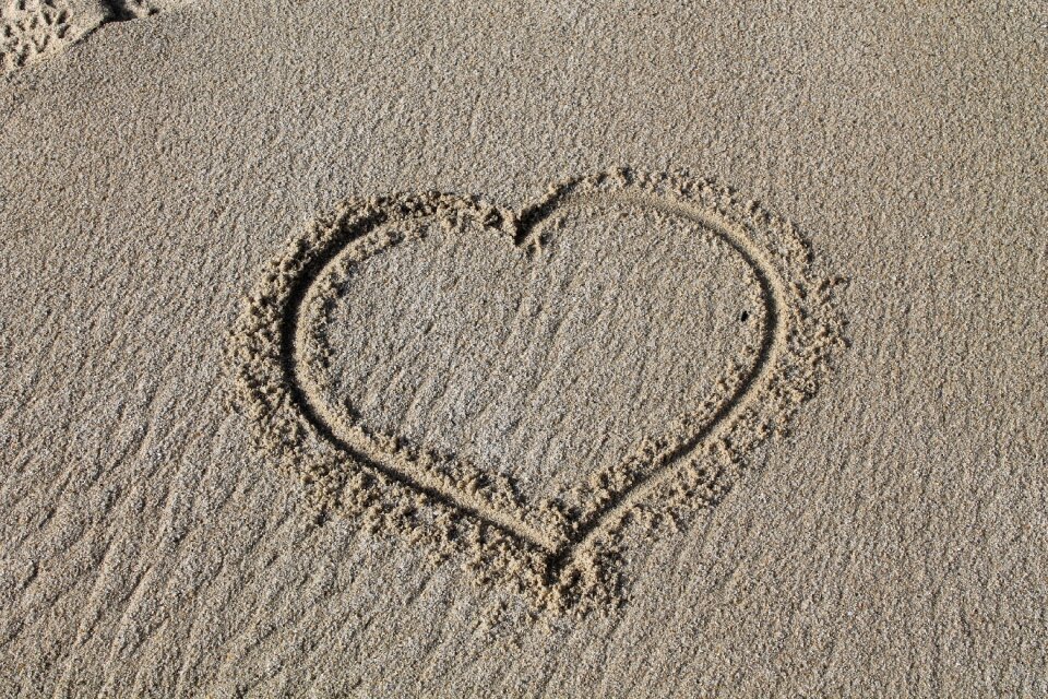 Heart sand footprint