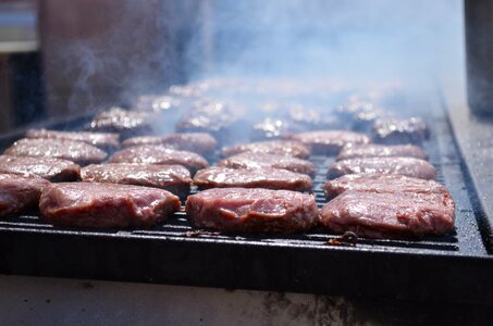 Meat hamburgers smoking