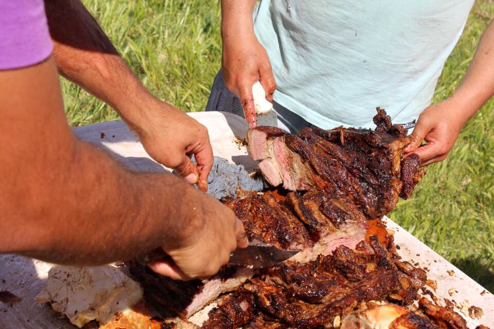 Cutting meat meat cutting food